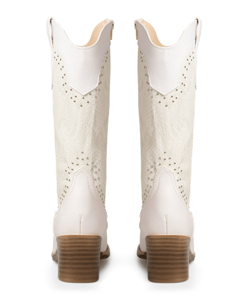 Bota Vaquera Latte Snake Estoperoles 7580